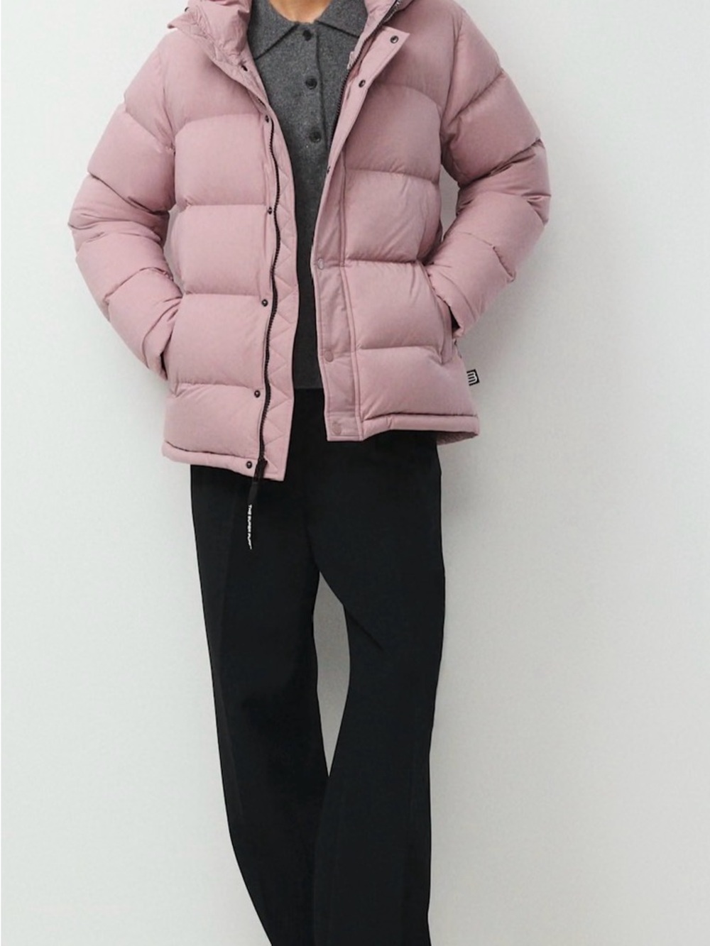 Aritzia Super Puff Hooded Mauve Pink Quilted Goose Down Puffer Jacket Medium